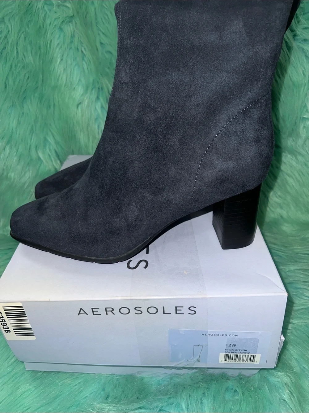 AEROSOLES Dark Gray Faux-Suede Thigh-High Boots Women’s Size 12 - NIB